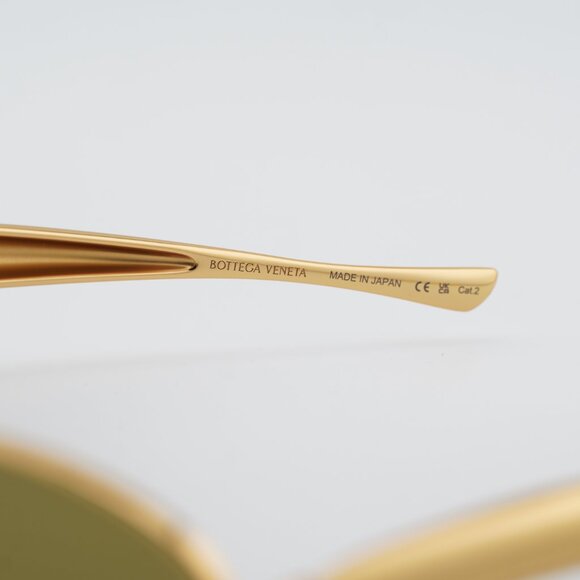 Bottega Veneta BV1386S 006 Sunglasses Gold Frame, Green Lenses - Picture 6 of 9